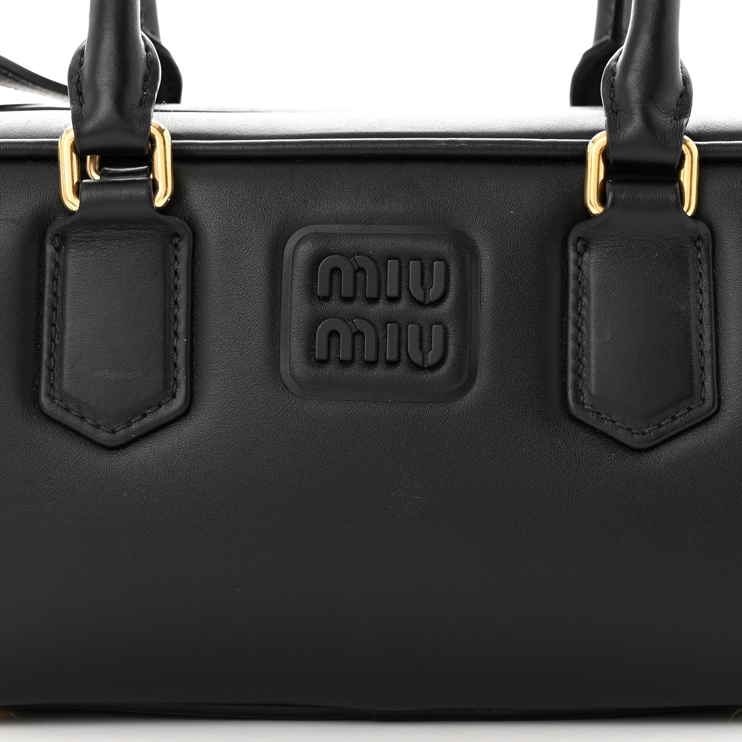 Miu Miu Calfskin Arcadie Top Handle Bag Black 7 of 11