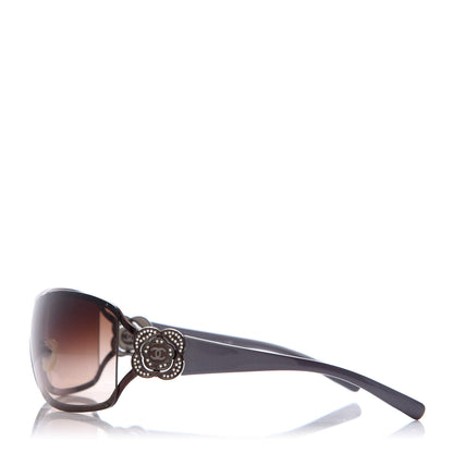 Chanel Swarovski Crystal Camellia CC Sunglasses 4164-B Bronze 3 of 7
