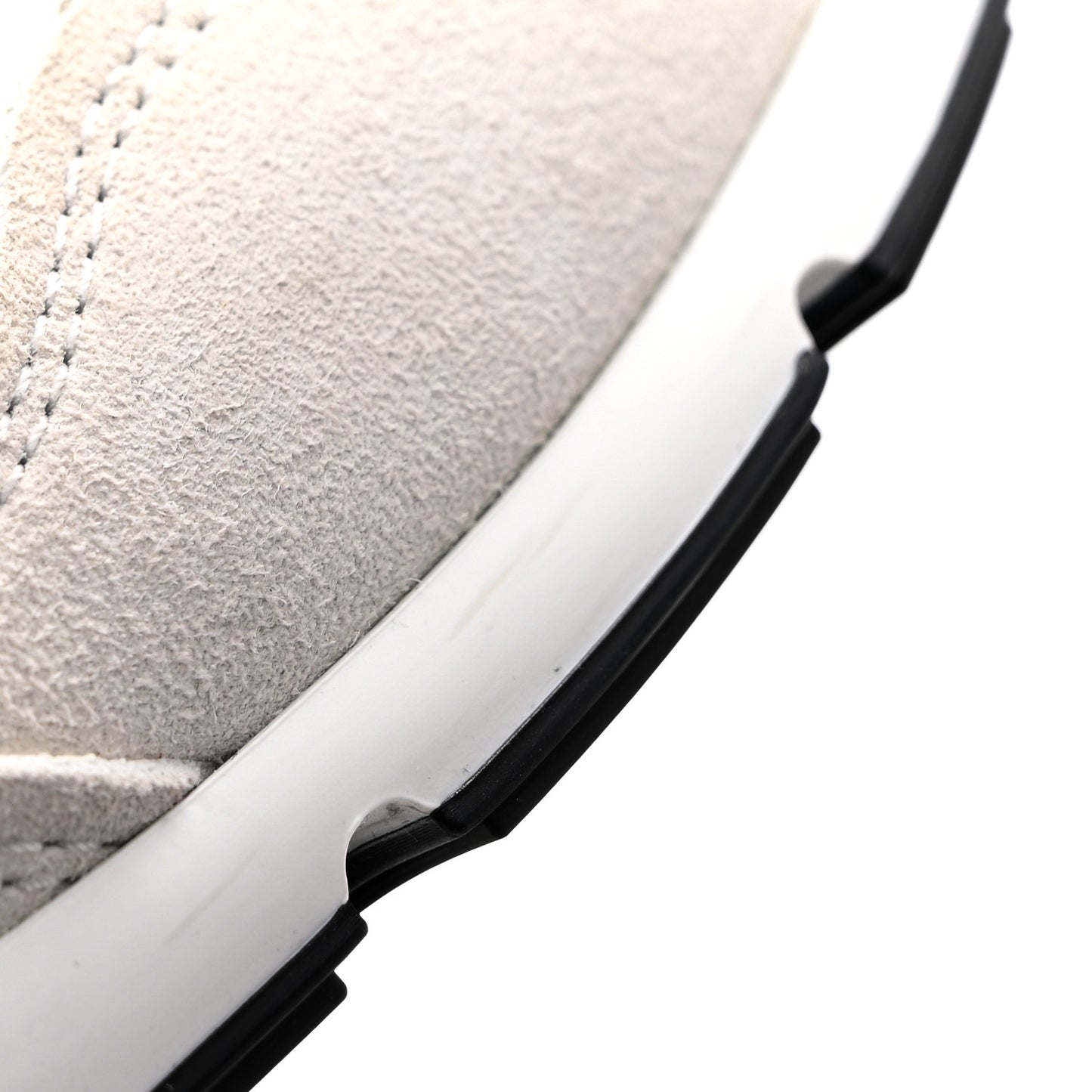 Nylon Suede Kidskin Calfskin Logo Sneakers 39 White Black