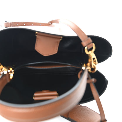 Prada Saffiano Cuir Medium Panier Bucket Bag Cognac Black 5 of 10