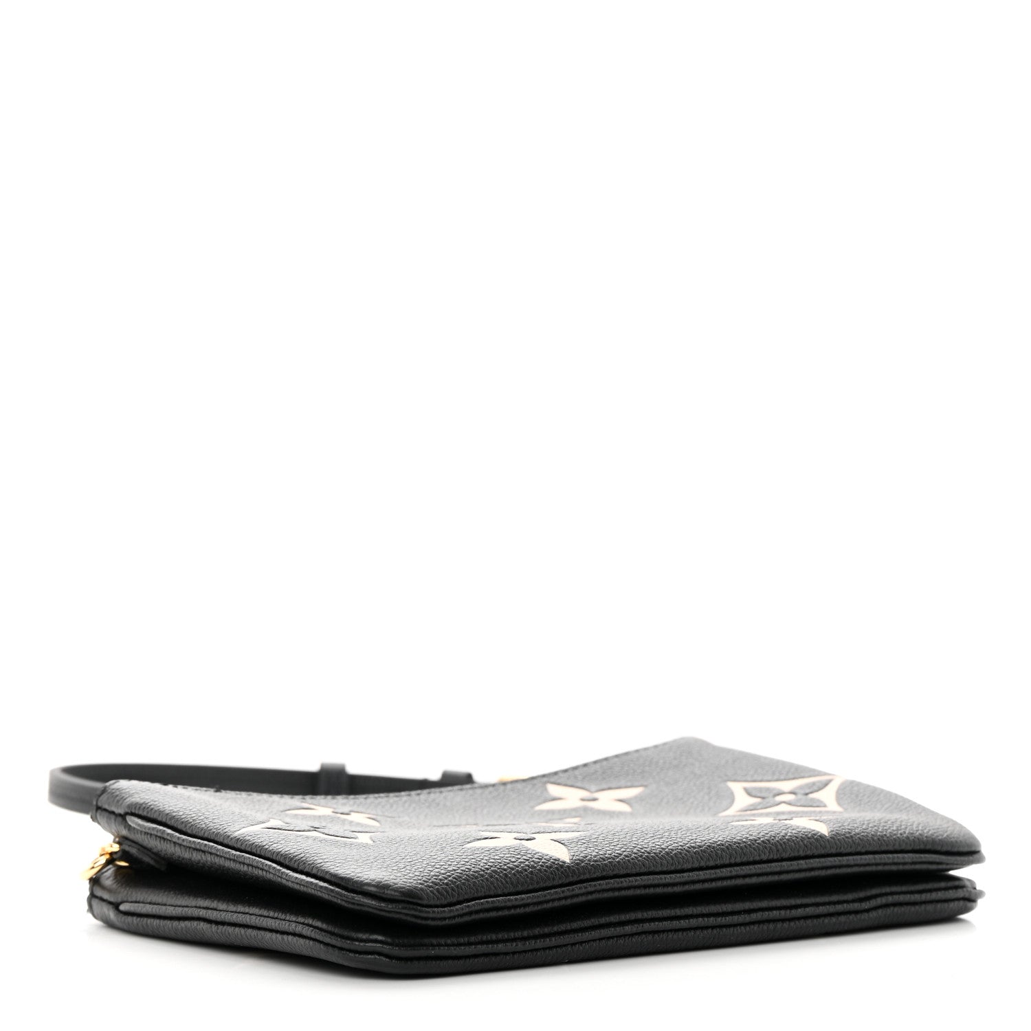 Louis Vuitton Empreinte Monogram Giant Double Zip Pochette Black Cream 4 of 12