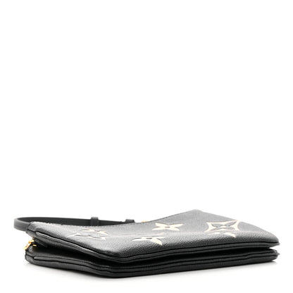 Louis Vuitton Empreinte Monogram Giant Double Zip Pochette Black Cream 4 of 13