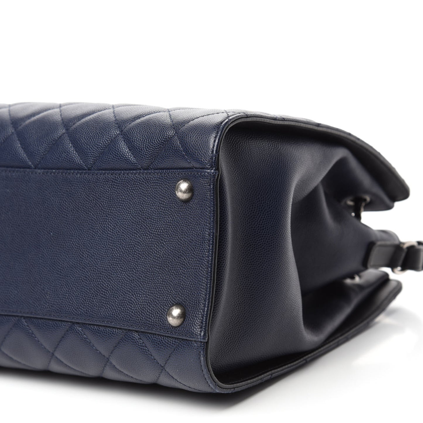 Caviar Quilted Medium CC Bucket Bag Dark Blue