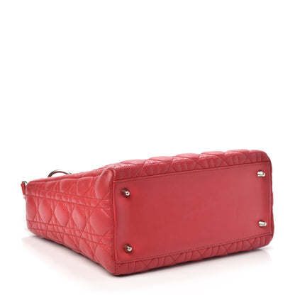 Christian Dior Lambskin Cannage Medium Lady Dior Red 4 of 9