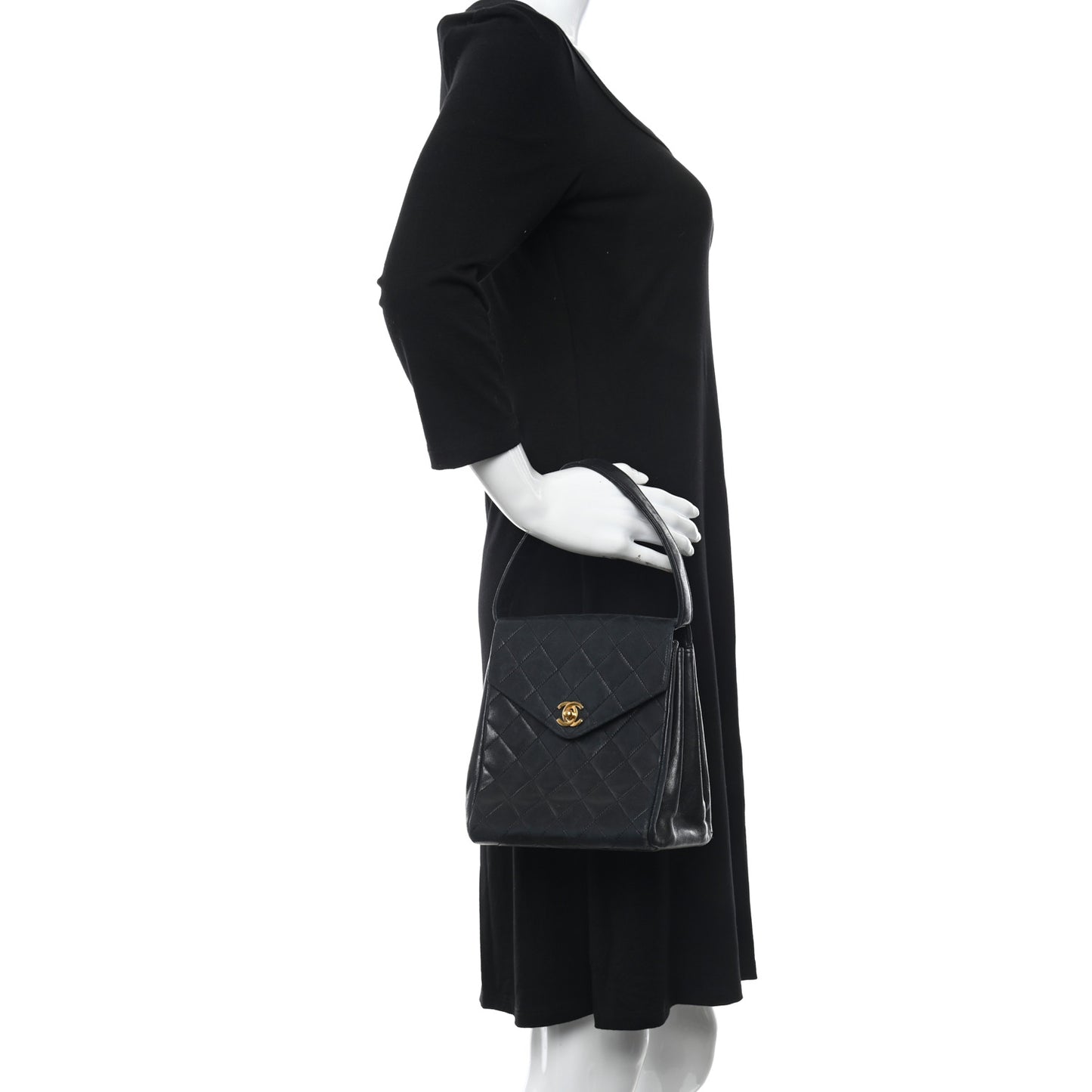 Lambskin Quilted Flap Bag Navy