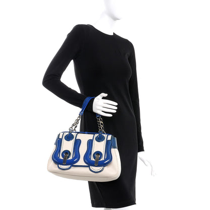 Fendi Canvas Patent B Bag True Blue 2 of 9