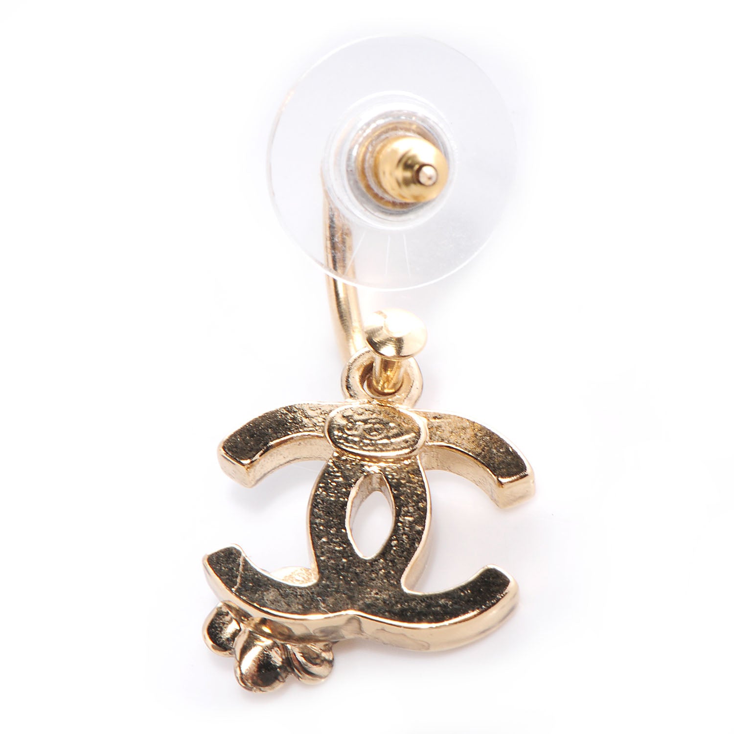Chanel Glitter CC Camellia Earrings Gold 4 of 5