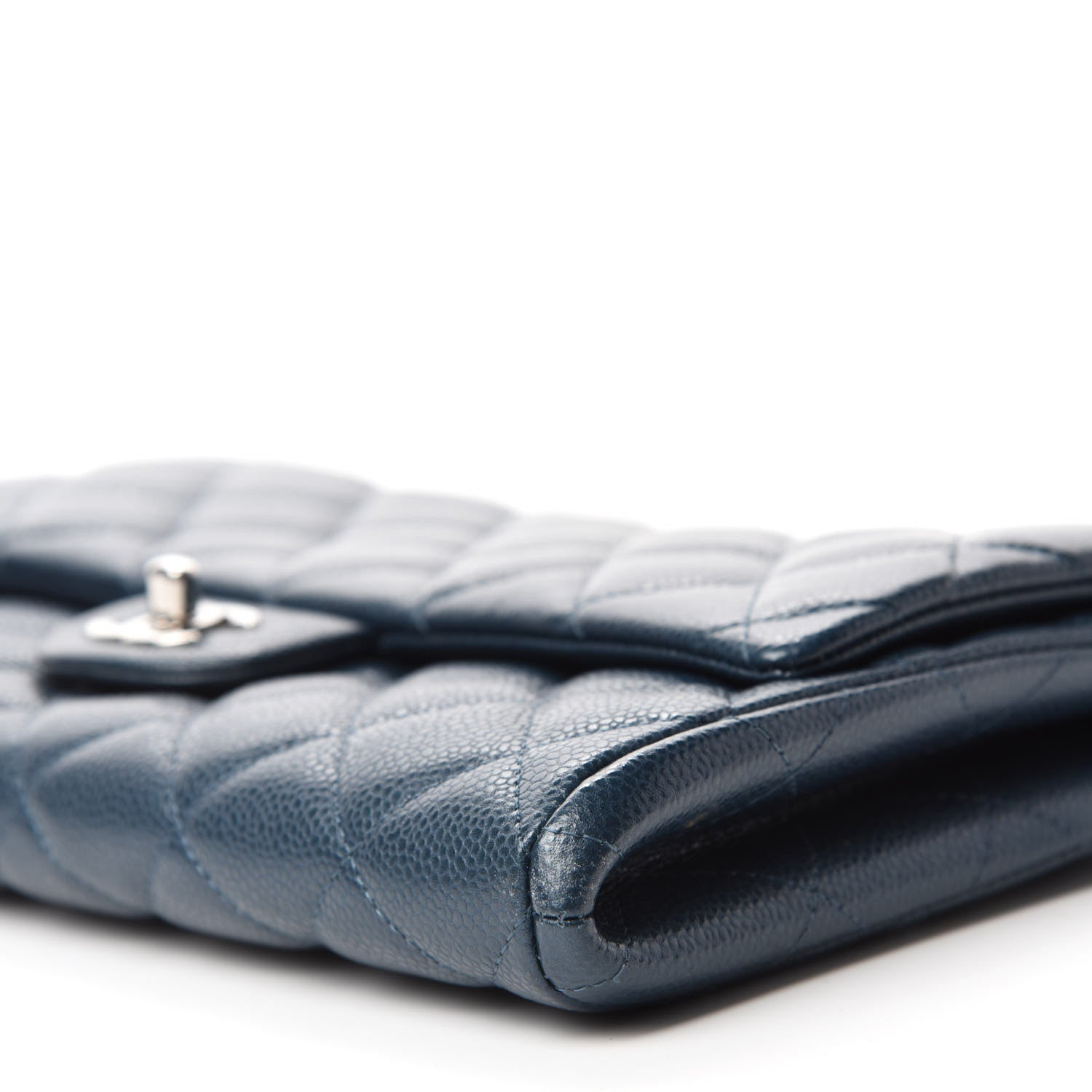 Chanel Caviar Quilted Clutch With Chain Flap Blue 7 of 11