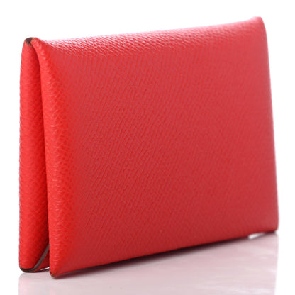 Hermes Epsom Calvi Card Case Rouge Casaque 3 of 8