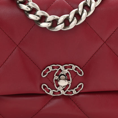 Chanel Lambskin Quilted Medium Chanel 19 Flap Dark Red 8 of 10