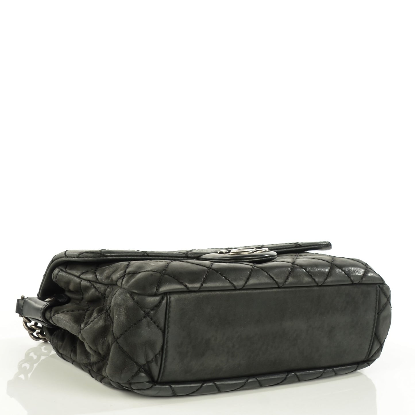 Iridescent Calfskin Coco Daily Medium Flap Black