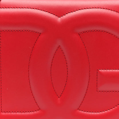 Dolce & Gabbana Calfskin DG Logo Flap Crossbody Bag Red 7 of 10