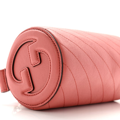 Gucci Sakai Be Green Calfskin Diagonal Stitched Mini Blondie Barrel Shoulder Bag Pink 8 of 10