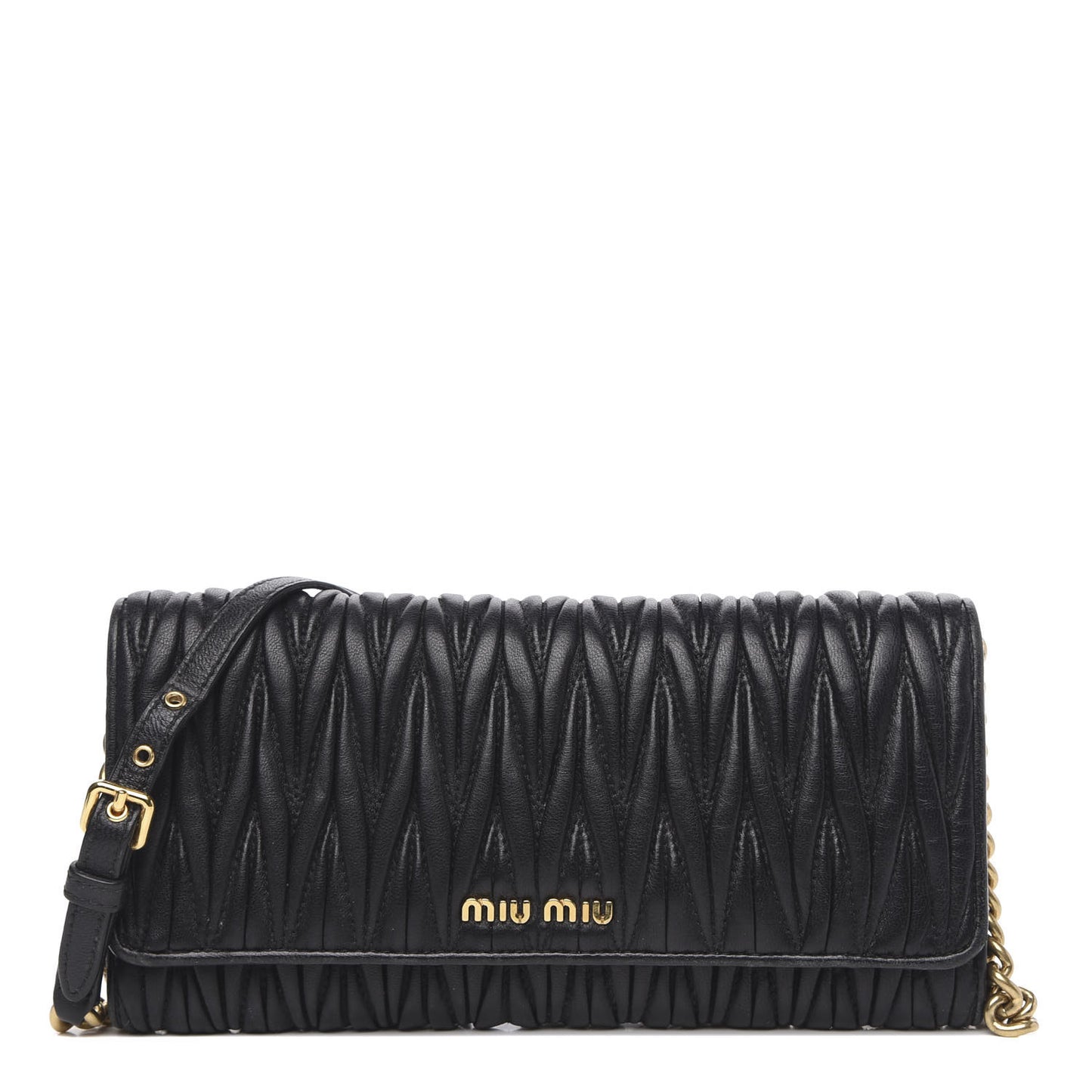 Nappa Matelasse Wallet On Chain Black