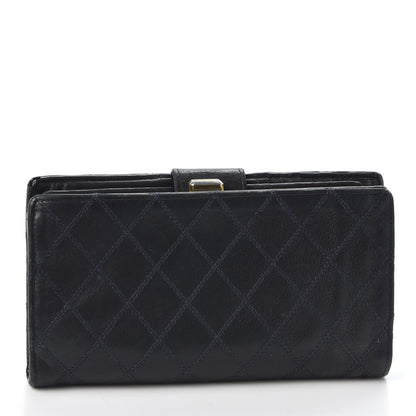 Chanel Lambskin Diamond Stitched French Wallet Black 2 of 9