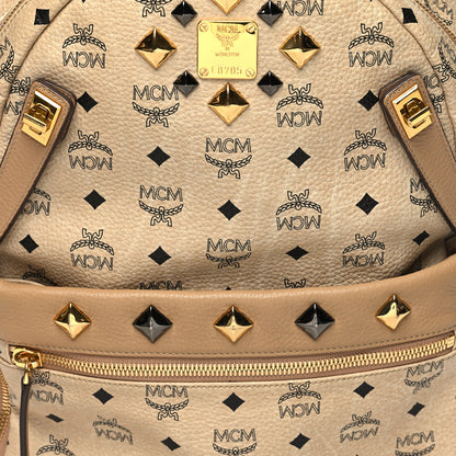 MCM Visetos Medium Studded Dual Stark Backpack Beige 7 of 11
