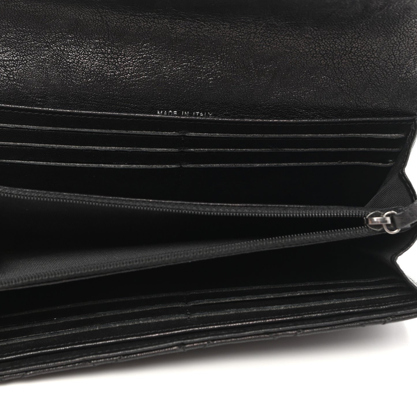 Crumpled Lambskin Studded Paris Dallas Flap Wallet Black