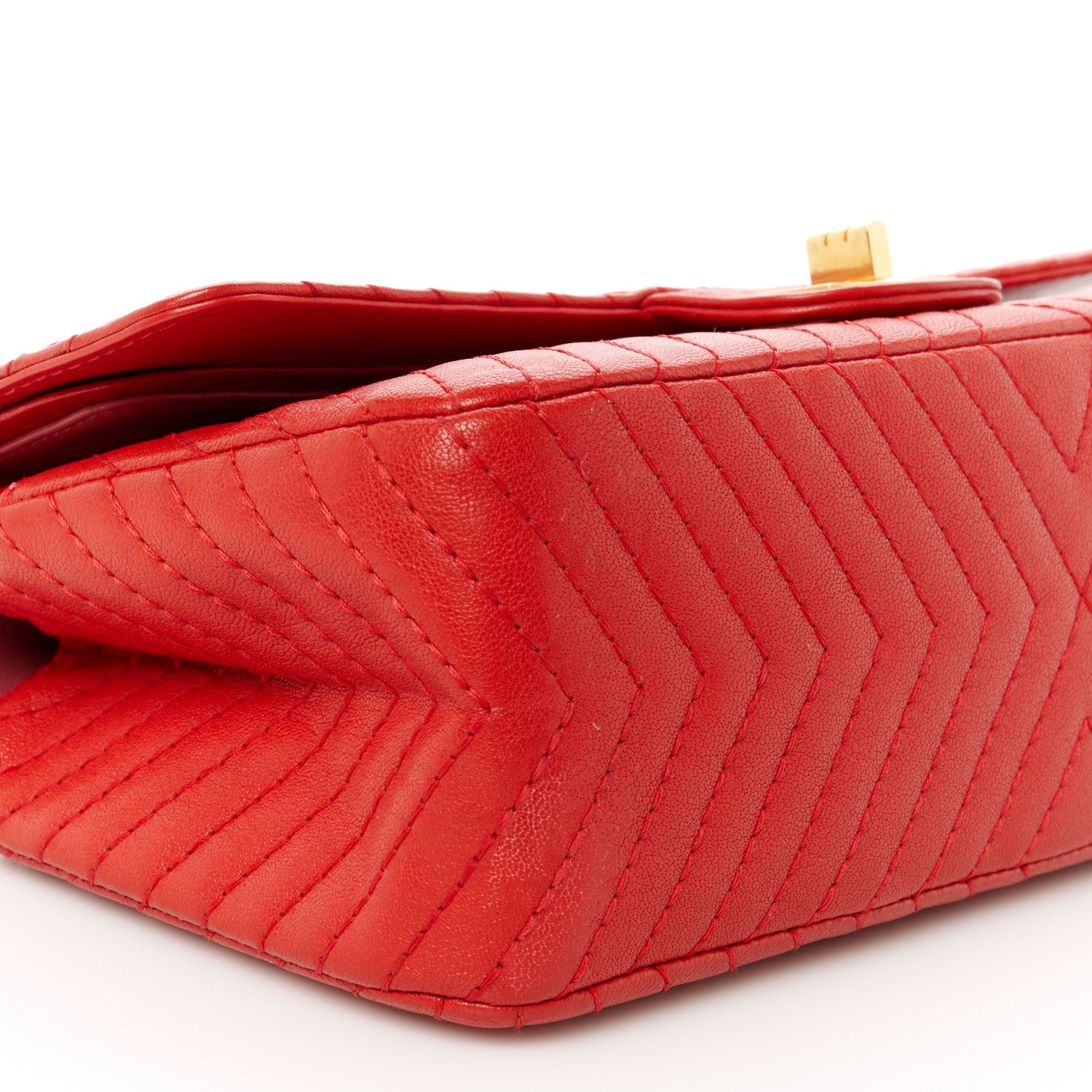Chanel Sheepskin Chevron Quilted 2.55 Reissue 225 Flap Red 9 of 10