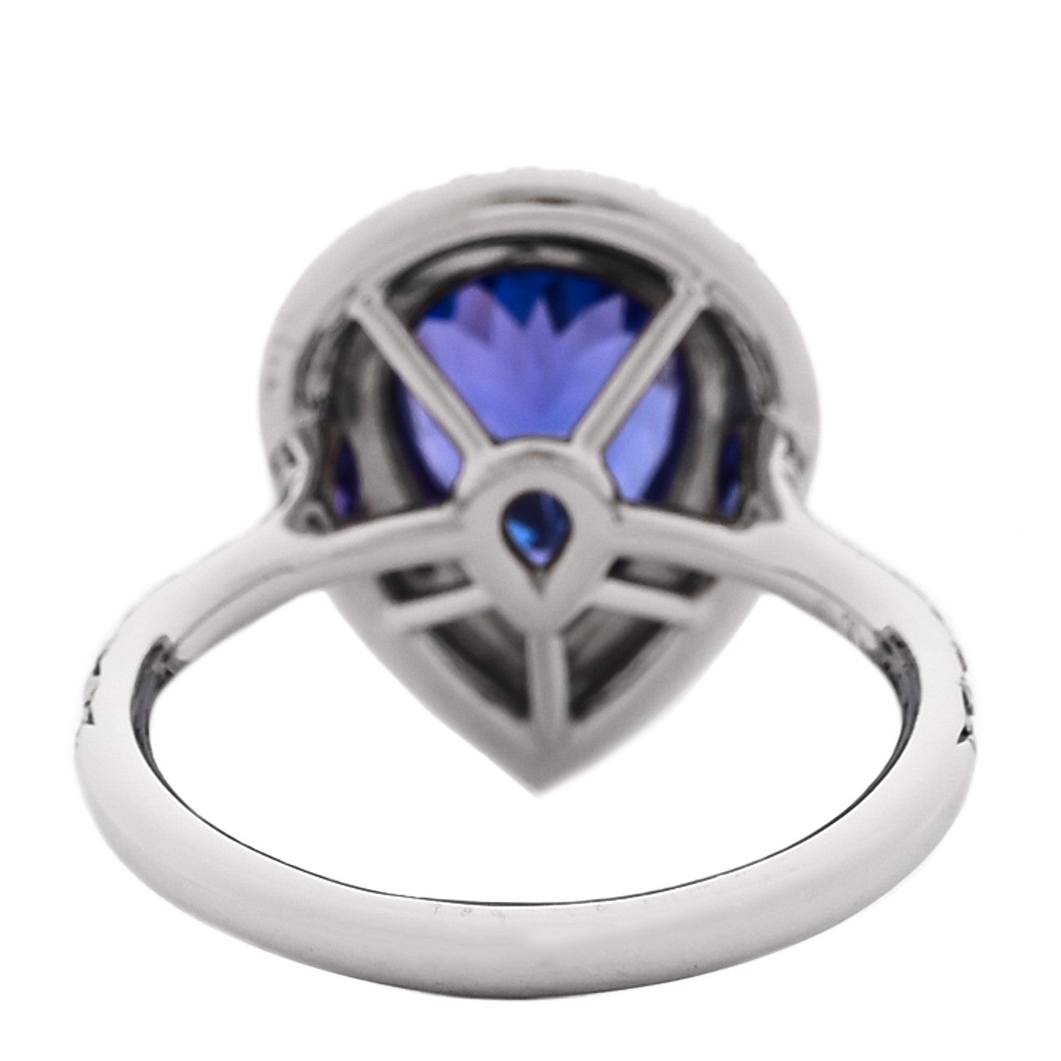 Tiffany Platinum Diamond Tanzanite Soleste Pear Cut Ring 56 7.75 4 of 5