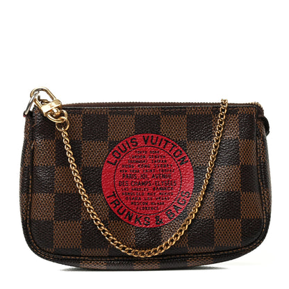 Louis Vuitton Damier Ebene Complice Trunks and Bags Mini Pochette Accessories Red 1 of 9