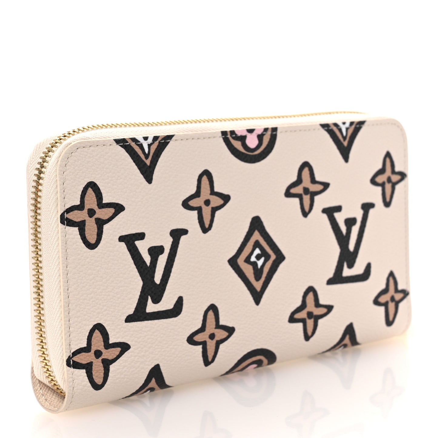 Monogram Giant Wild At Heart Zippy Wallet Creme