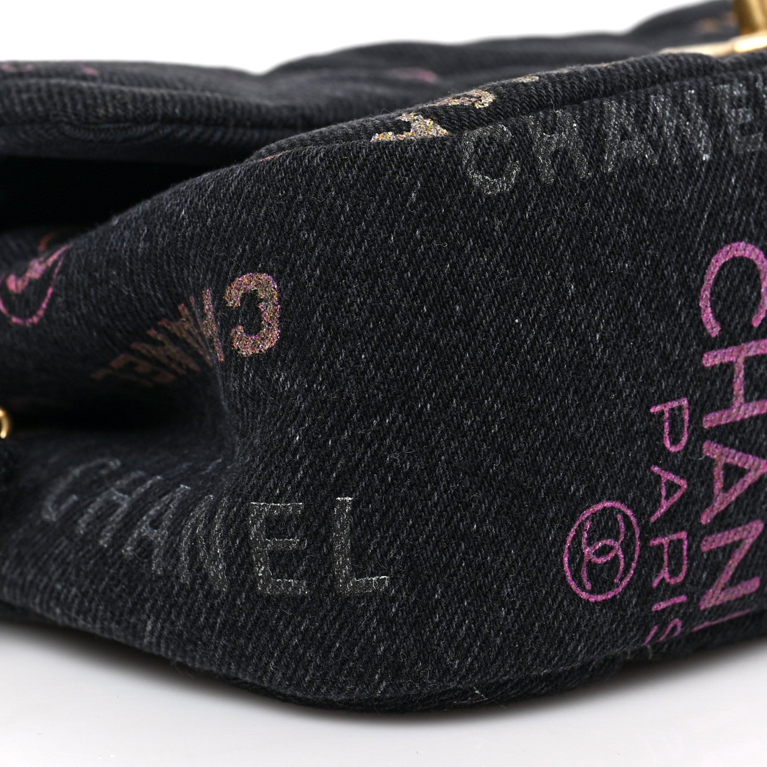 Chanel Denim Quilted Denim Mood Mini Rectangular Flap Black Multicolor 8 of 9