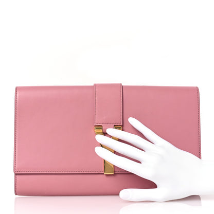 Saint Laurent Calfskin Classic Y Ligne Clutch Dark Rose 2 of 11