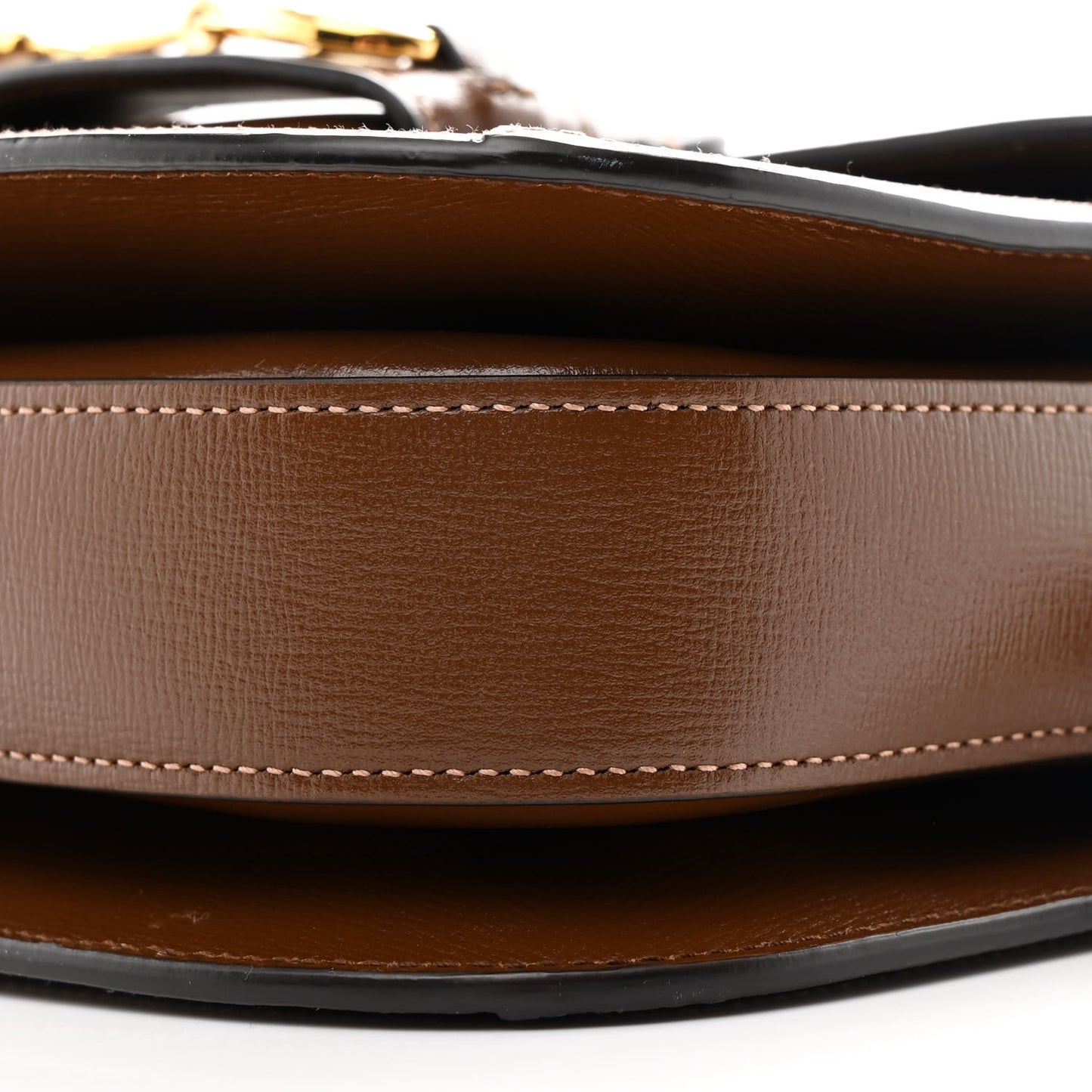 GG Supreme Monogram Horsebit 1955 Shoulder Bag Beige Brown Sugar