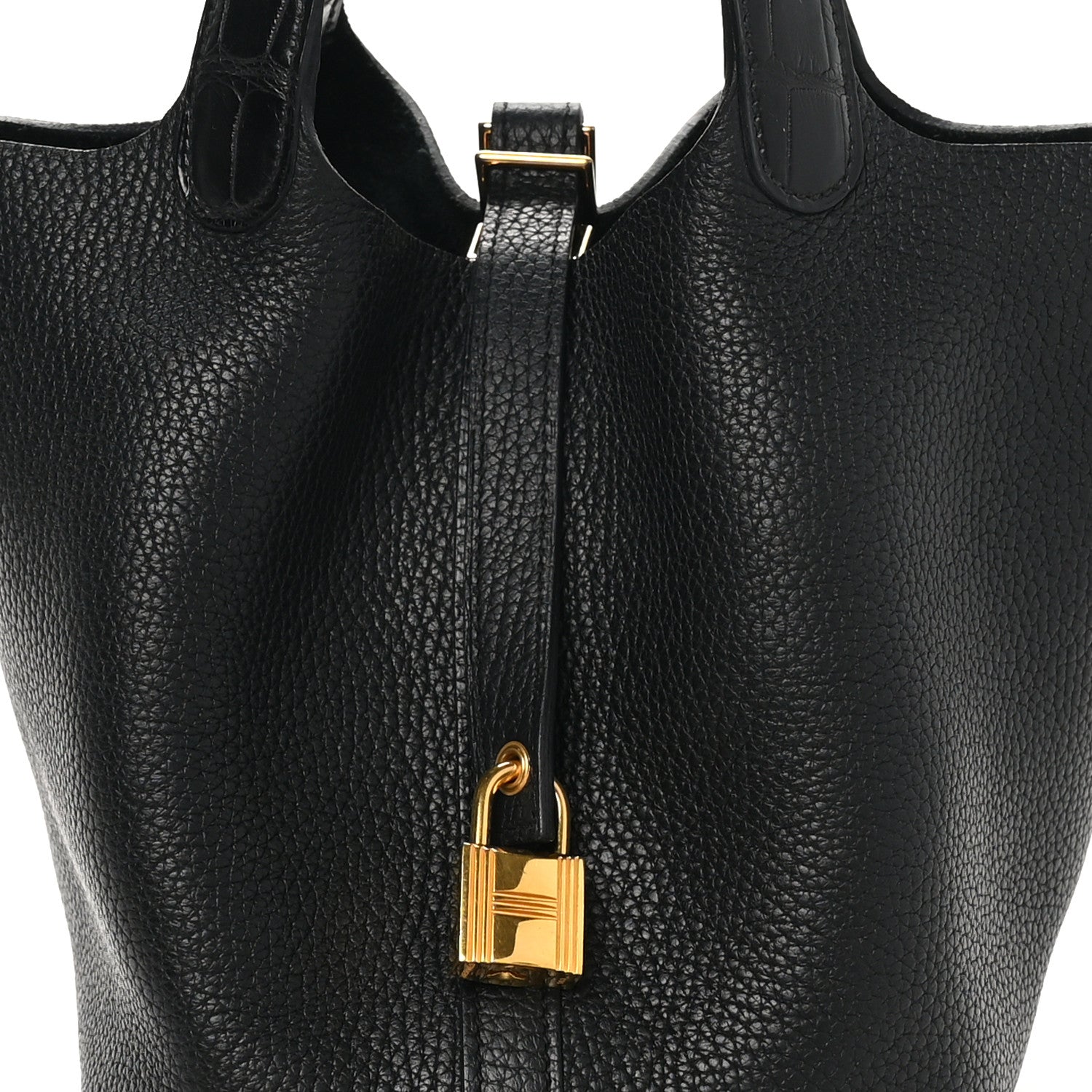 Hermes Taurillon Clemence Matte Alligator Picotin Lock Touch 18 PM Black 8 of 10