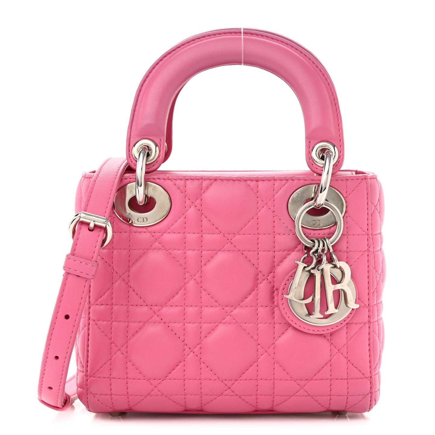 Lambskin Cannage Mini Lady Dior Sorbet