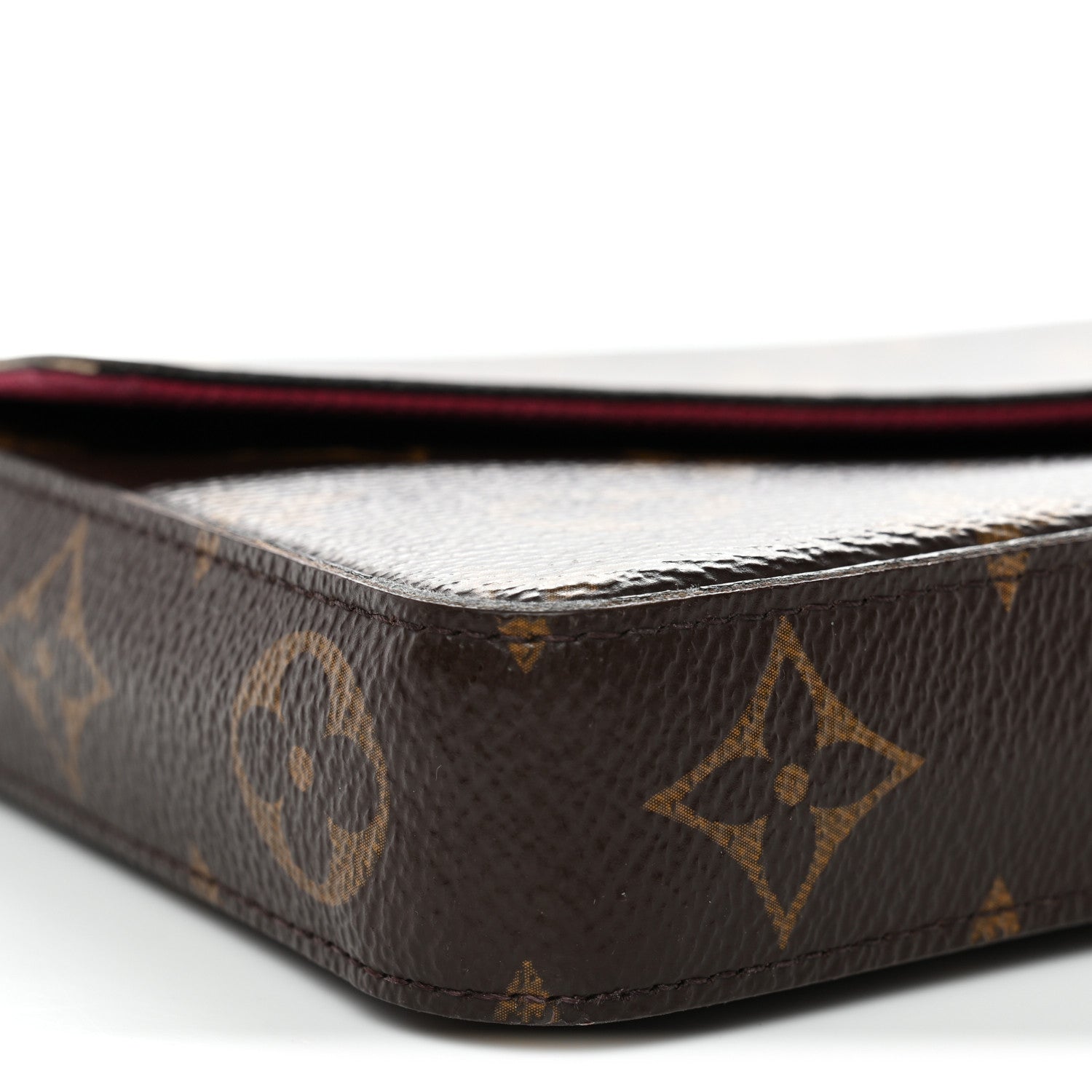 Louis Vuitton Monogram Pochette Felicie Chain Wallet Fuchsia 9 of 14