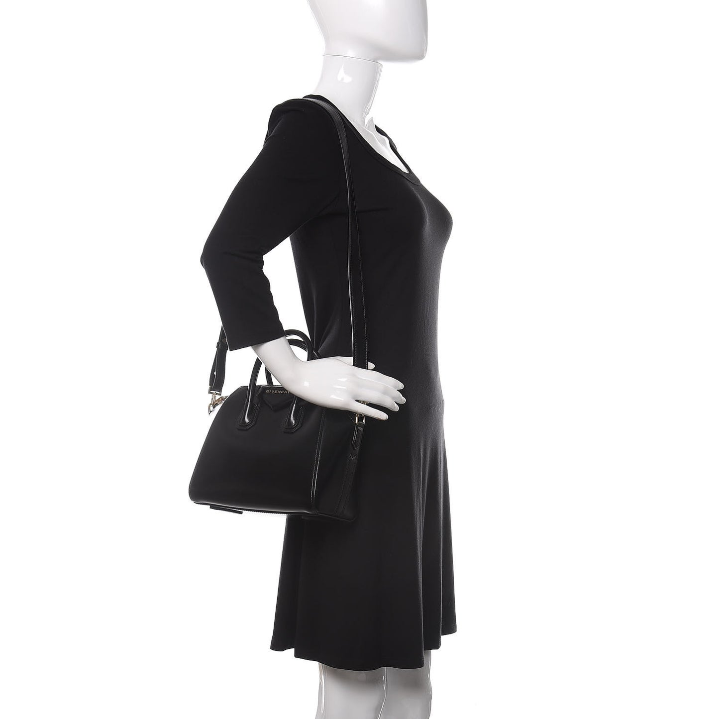 Shiny Lord Calfskin Mini Antigona Black