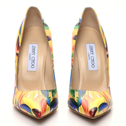 Jimmy Choo Calfskin Feather Printed Anouk Pumps 38.5 Multicolor 3 of 7