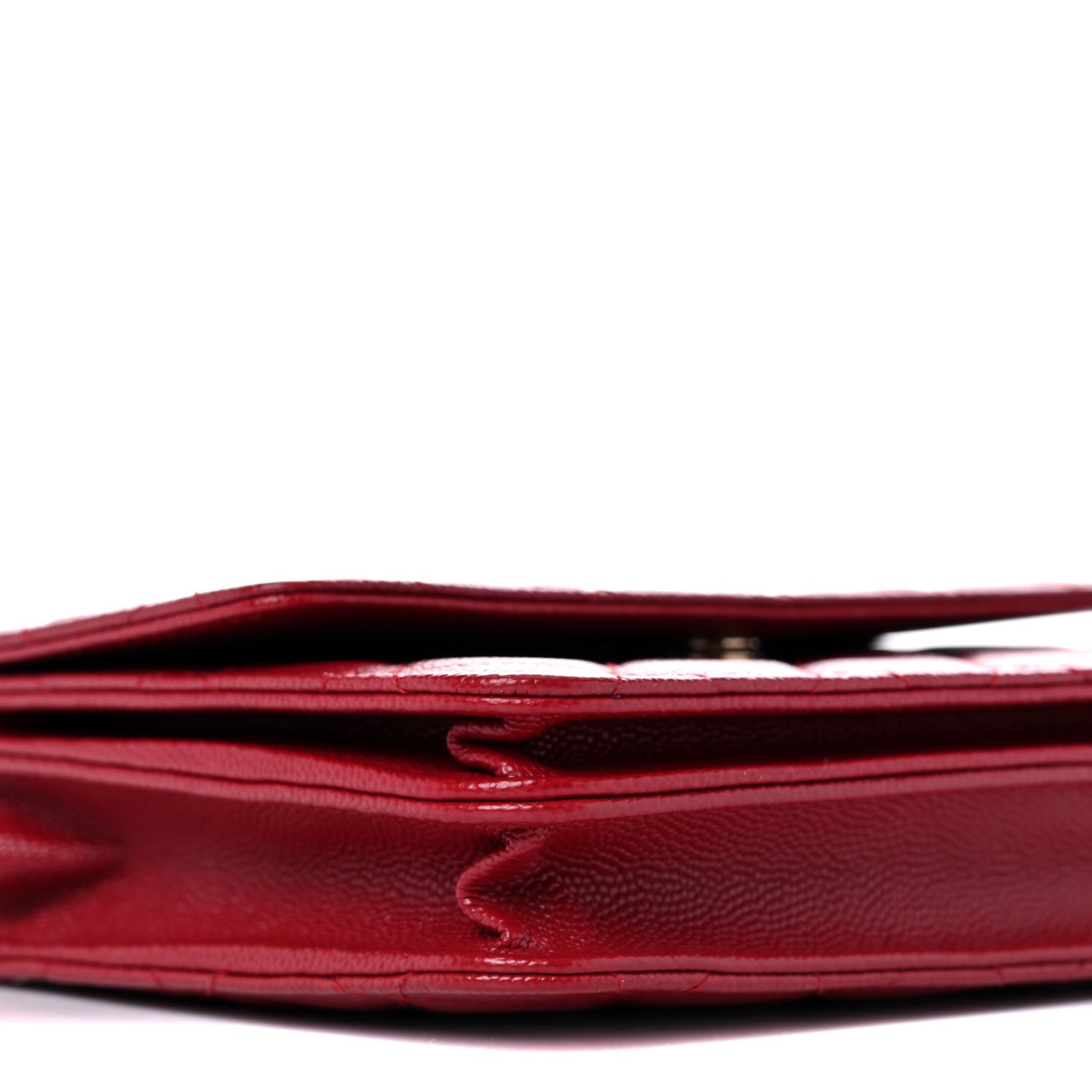 Chanel Caviar Quilted Square Wallet On Chain WOC Dark Red 9 of 11