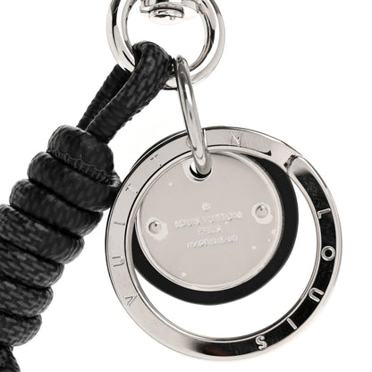 Louis Vuitton Palladium Damier Graphite Rope Bag Charm Key Holder 3 of 3