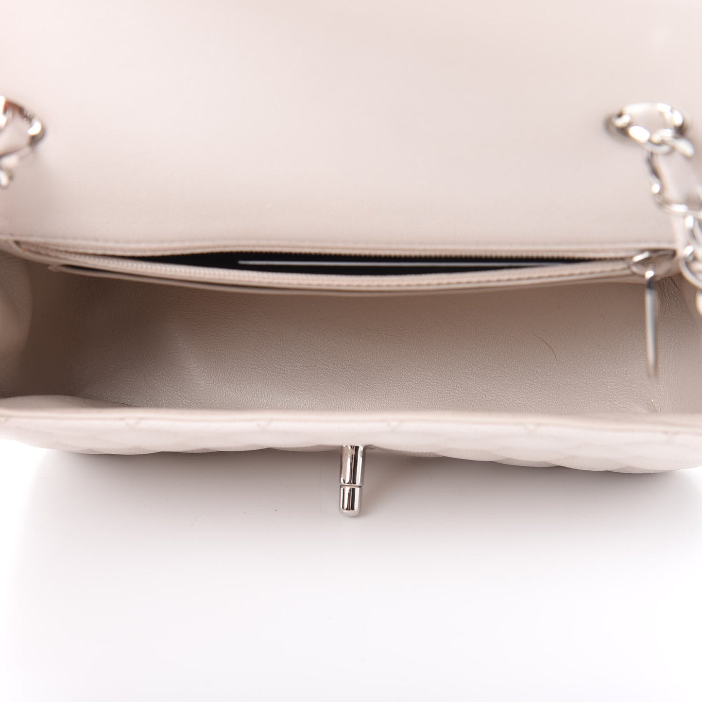 Caviar Quilted Mini Rectangular Flap Ivory