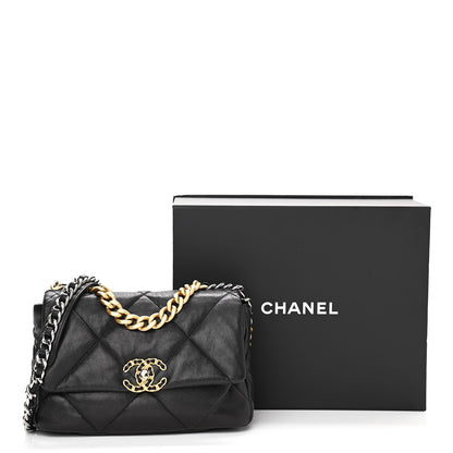 Chanel Goatskin Quilted Medium Chanel 19 Flap Black 10 of 10