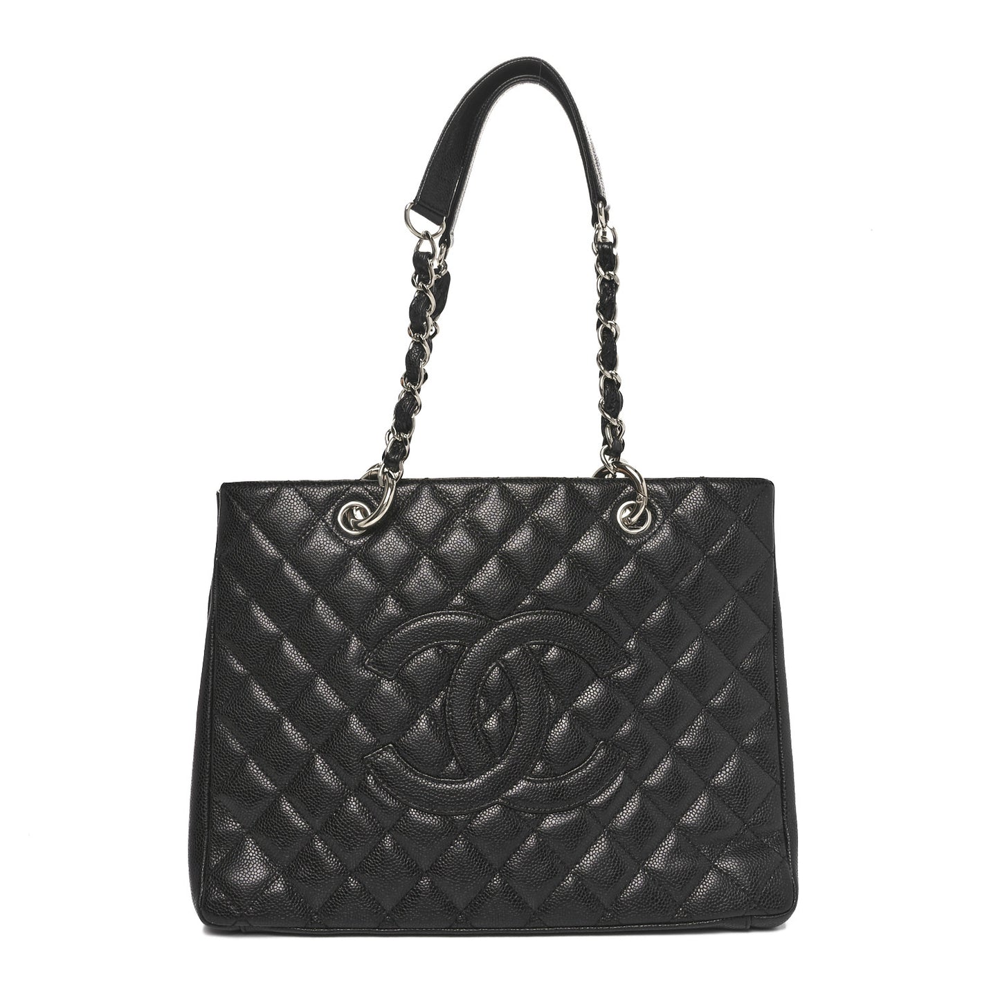 Caviar Quilted Grand Shopping Tote GST Black