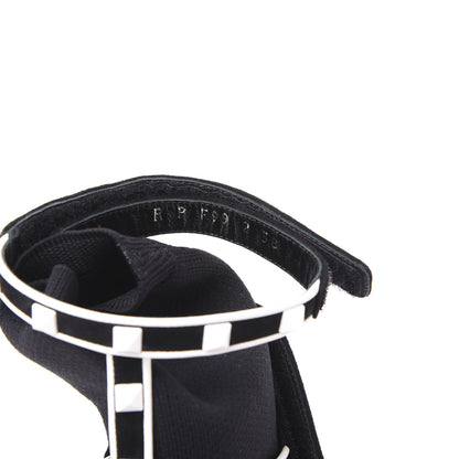 Valentino Garavani Knit Suede Free Rockstud Bodytech 105mm Ankle Boots 38 Black Optic White 8 of 8