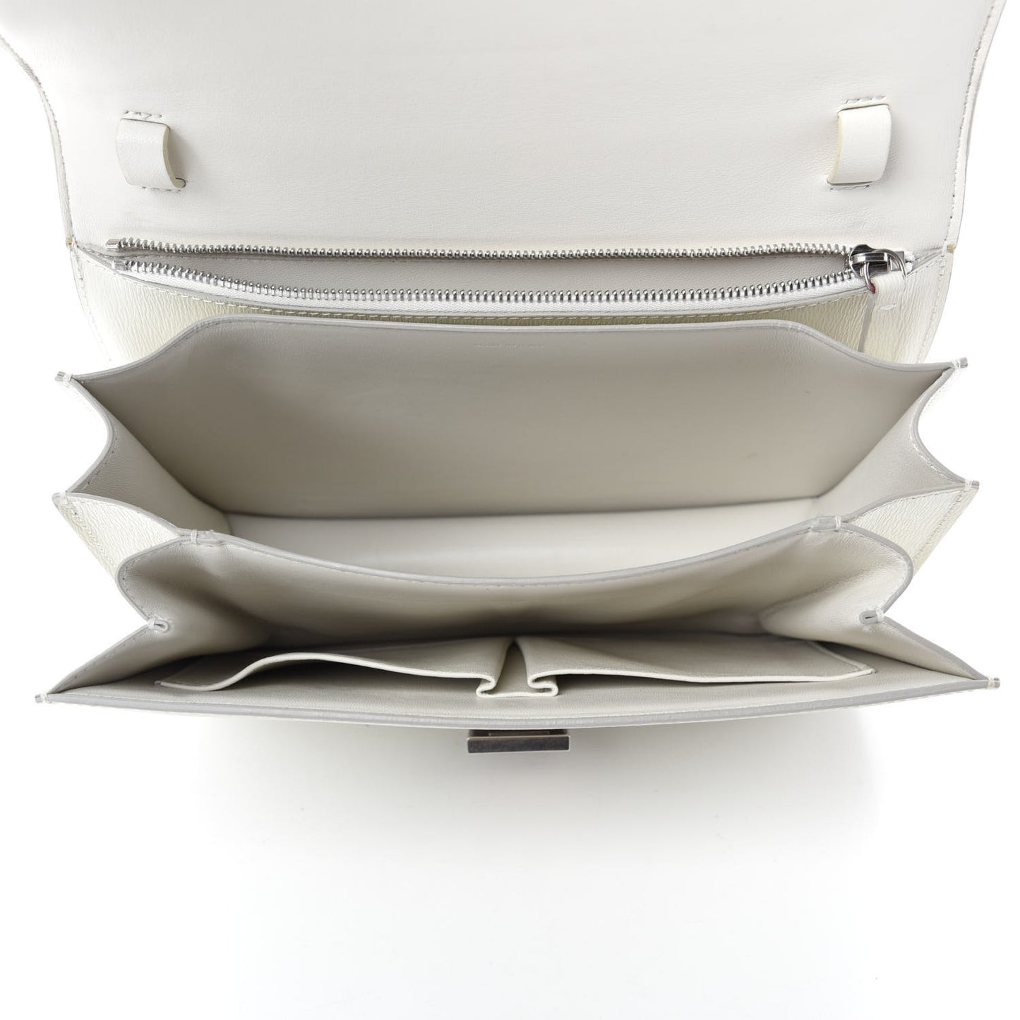 Liege Calfskin Medium Classic Box Flap Bag White