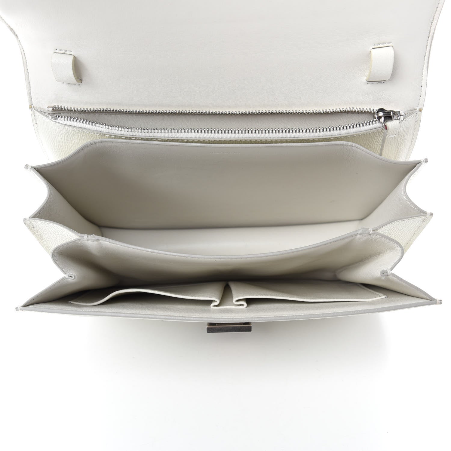 Celine Liege Calfskin Medium Classic Box Flap Bag White 5 of 10