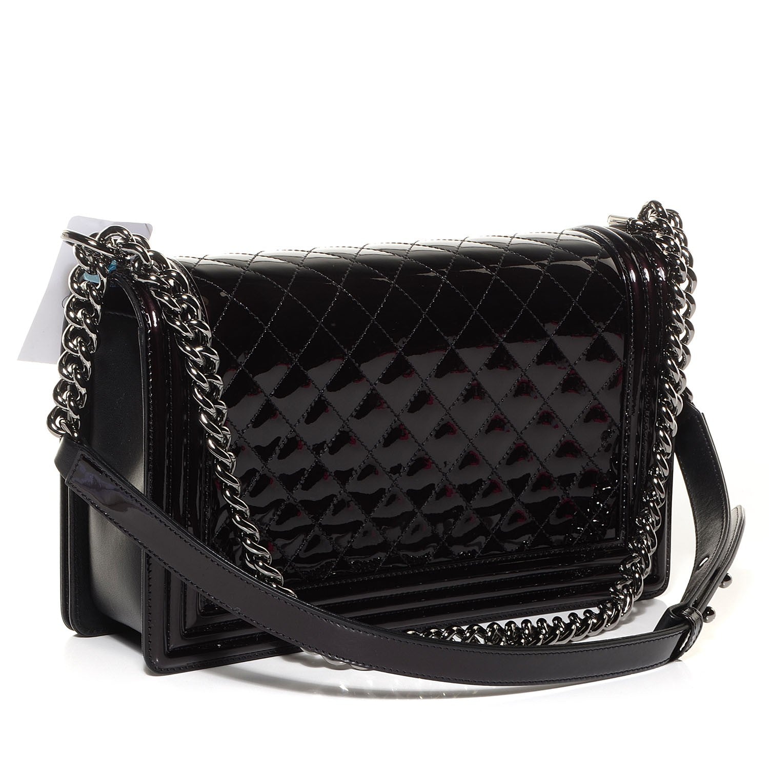 Chanel Patent Quilted New Medium Boy Flap Black 3 of 9