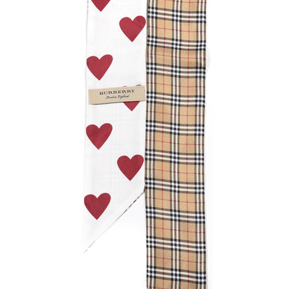 Burberry Silk Small Scale Check Heart Print Skinny Scarf 2 of 3