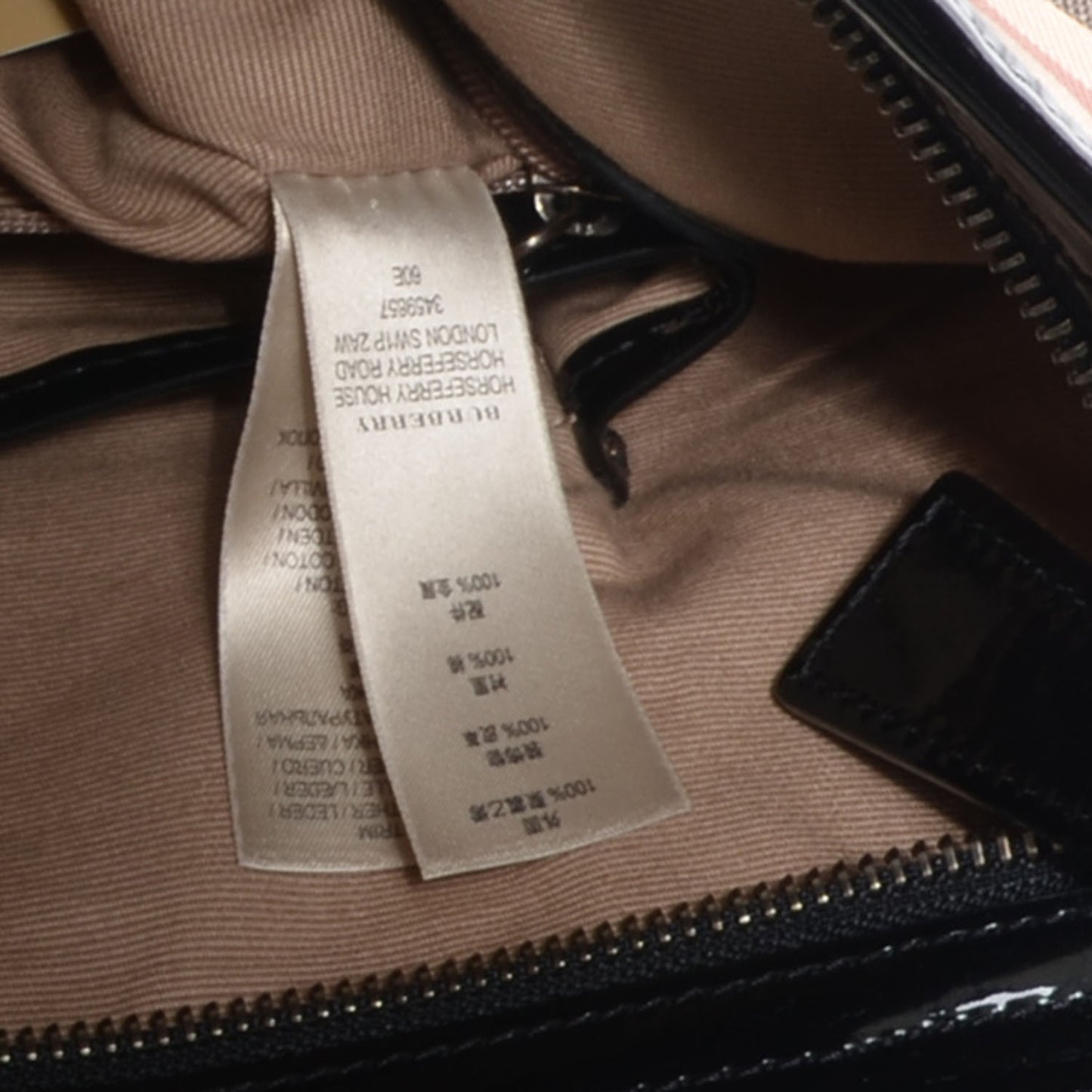 Patent Nova Check Portrait Tote Black