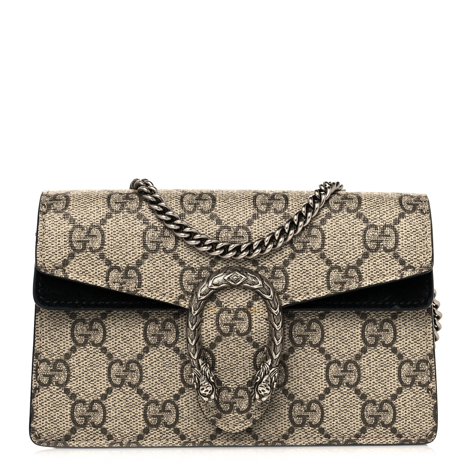 Gucci GG Supreme Monogram Super Mini Dionysus Shoulder Bag Black 1 of 9