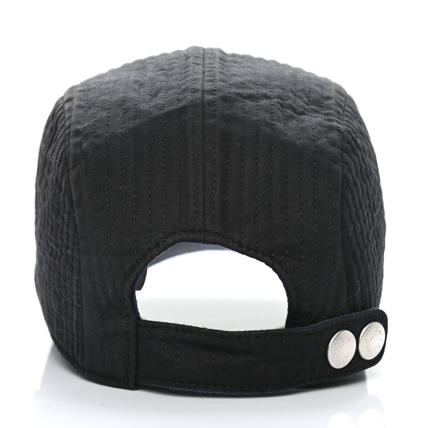 Hermes Cotton Viscose Stitched Hat 60 Black 6 of 8