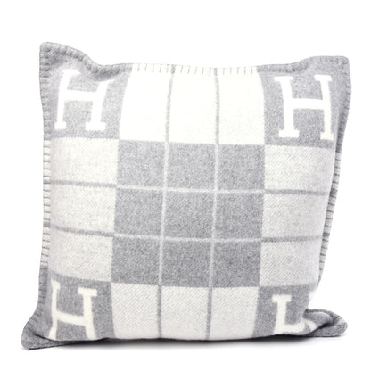Hermes Wool Cashmere Avalon III Pillow PM Ecru Gris Clair 1 of 5