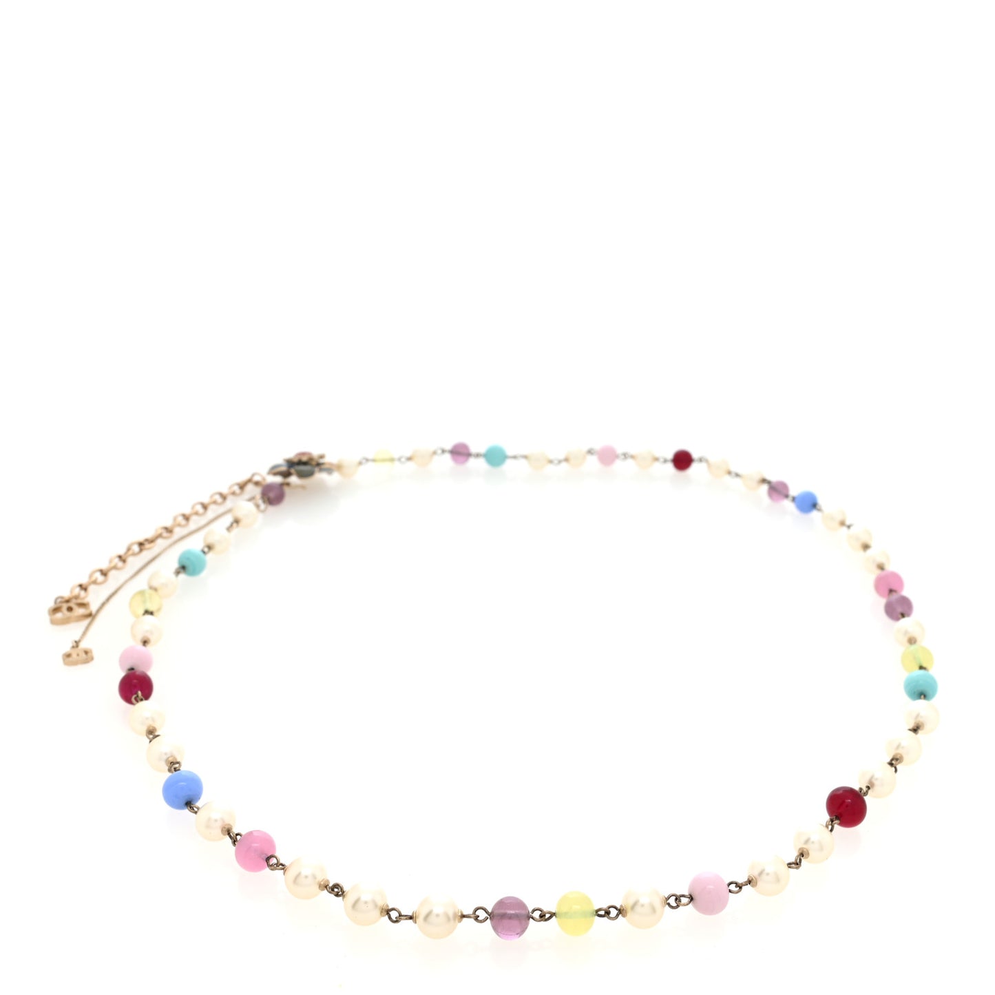 Pearl Enamel Crystal Flower Belt Gold Multicolor