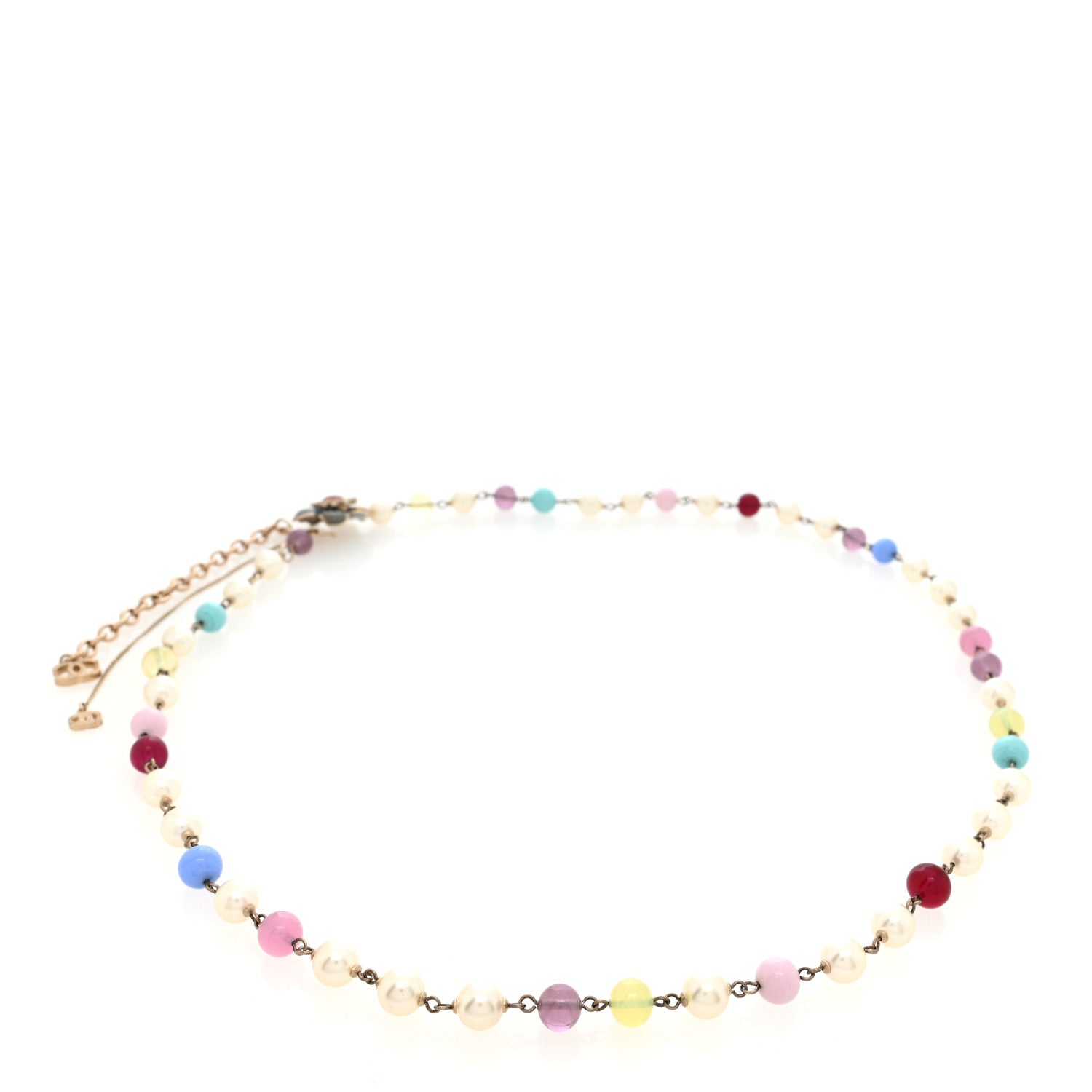 Chanel Pearl Enamel Crystal Flower Belt Gold Multicolor 3 of 6