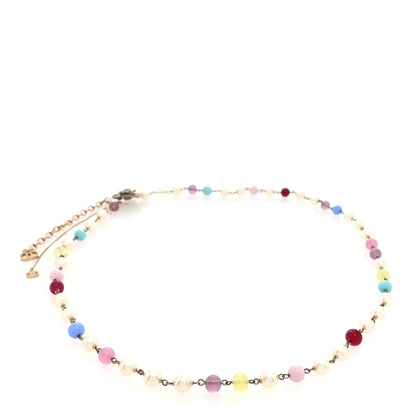 Chanel Pearl Enamel Crystal Flower Belt Gold Multicolor 3 of 6